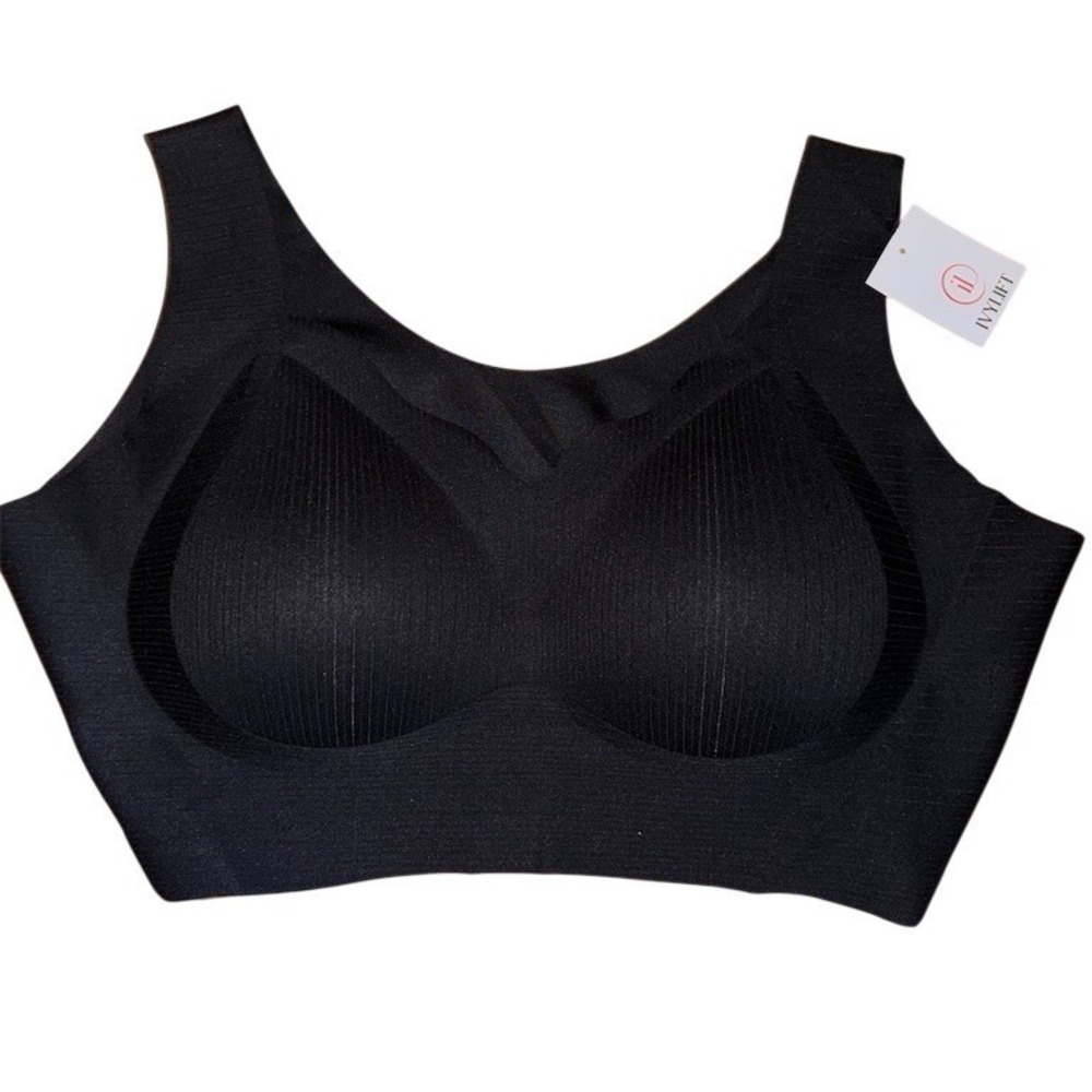 IVYLIFT Bralette Womens Size 6XL Black Seamless Wireless‎ Full Coverage